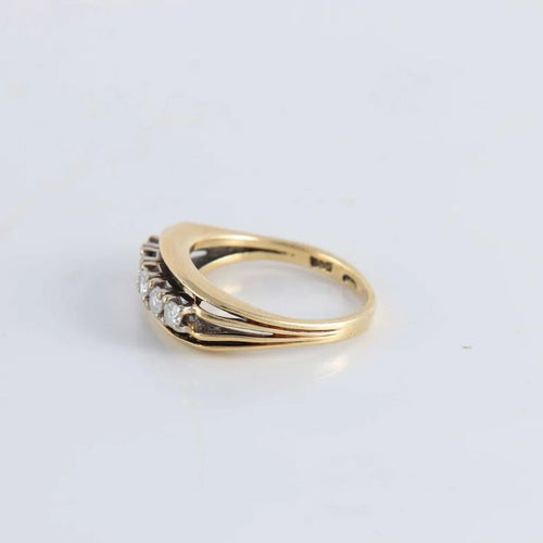 Bague 51 Bague style jarretière 5 Diamants 58 Facettes FM124