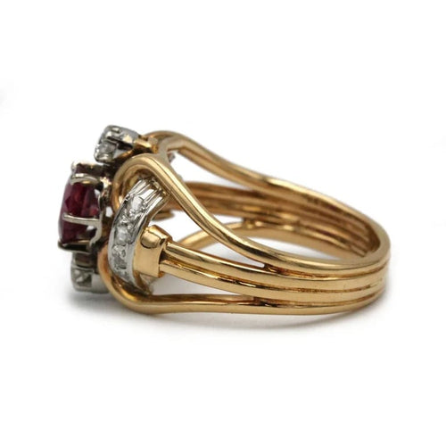 Bague 53 Bague - Or, Platine, Rubis & Diamants 58 Facettes 250238R