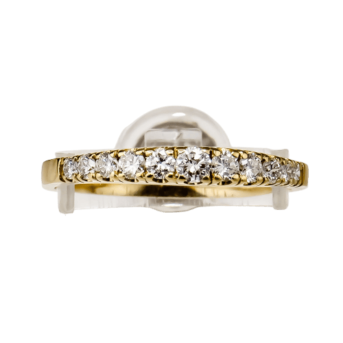 Bague 61.5 Bague demi-alliance en or jaune 18 carats avec diamants 58 Facettes 2506