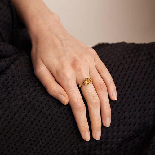 Bague 51 Bague en Or jaune, citrine 58 Facettes