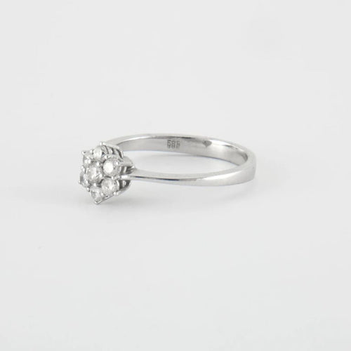 Bague 54 Bague Or blanc Diamants 58 Facettes