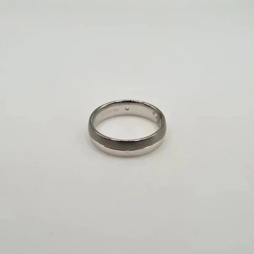 Bague 54.5 Alliance or blanc 18 carats sertie d’un diamant naturel 58 Facettes