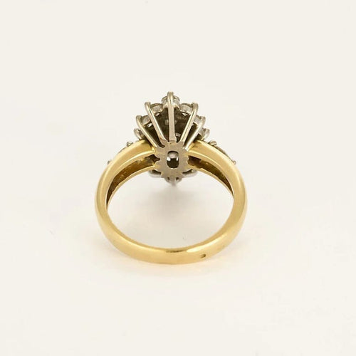 Bague 54.5 Bague navette en or jaune et or blanc 18K avec diamants 58 Facettes 58FC156