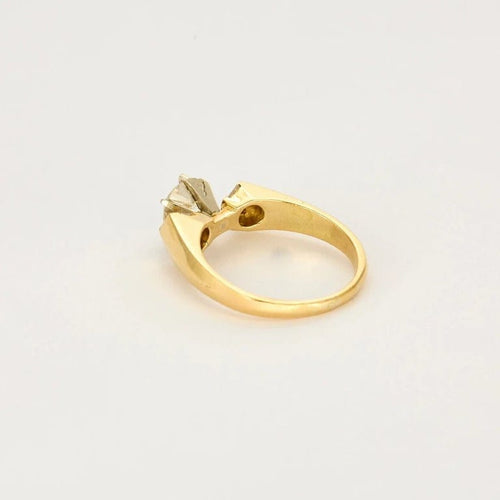Bague 58 Solitaire or jaune et gris, diamants 58 Facettes BEA3349