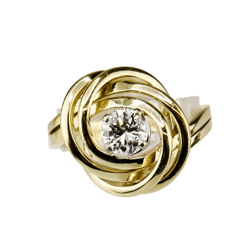 Bague 52.5 Bague solitaire - Brillant 0,54 ct en or jaune 14 carats 58 Facettes 2584
