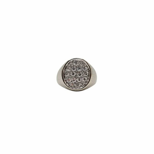 Bague 50.5 Bague or blanc sertie de diamants 58 Facettes