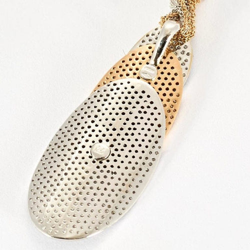 Collier Collier pendentif pavé de diamants en or rose et or gris 58 Facettes LJ25-334