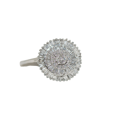 Bague Bague en or blanc 14K avec 85 diamants 1,70 ct 58 Facettes 3230-2