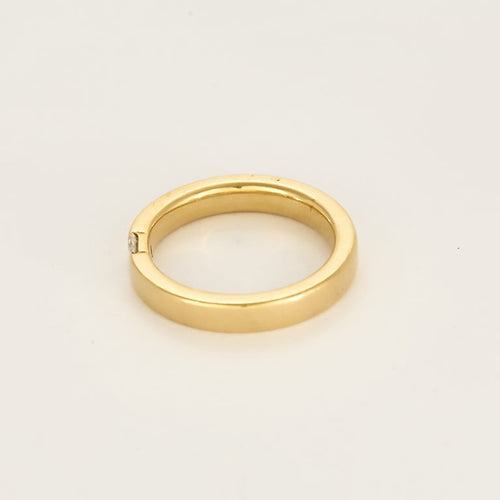 Bague 57.5 Bague jonc en or jaune et diamant princesse 58 Facettes ANG1011