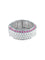 Bague 52.5 Bague pavée en or blanc et diamants, saphirs roses 58 Facettes 425 50003