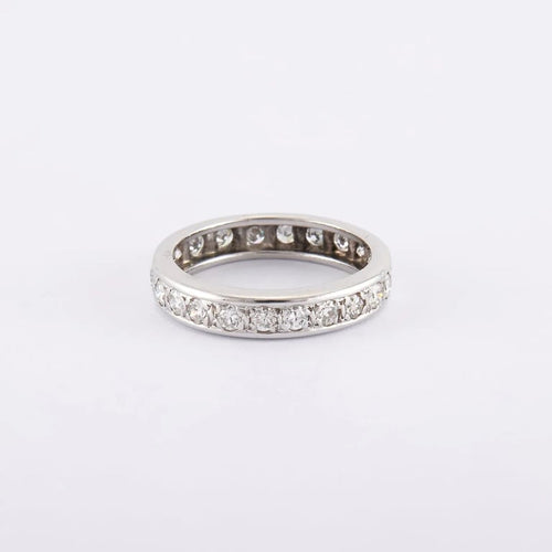 Bague 51 / Blanc/Gris / Or 750‰ Alliance américaine Diamants 1.32 carats 58 Facettes 220518R