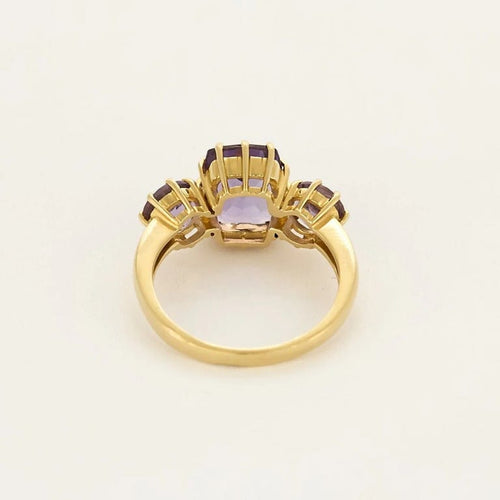 Bague 55.5 Bague en or jaune et améthystes 58 Facettes ALE4646