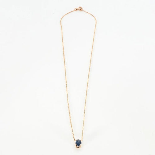 Collier Collier or rose serti d’un saphir 58 Facettes