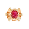 Bague 54.5 Bague cocktail vintage - Bague en or jaune 14K et rubis synthétique 58 Facettes 2353