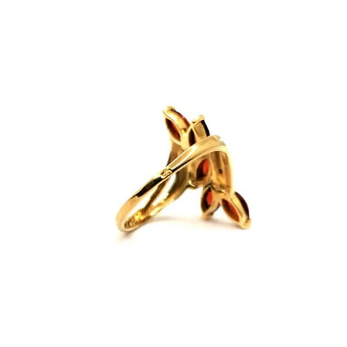 Bague 48 Bague or jaune grenats diamants 58 Facettes 3458