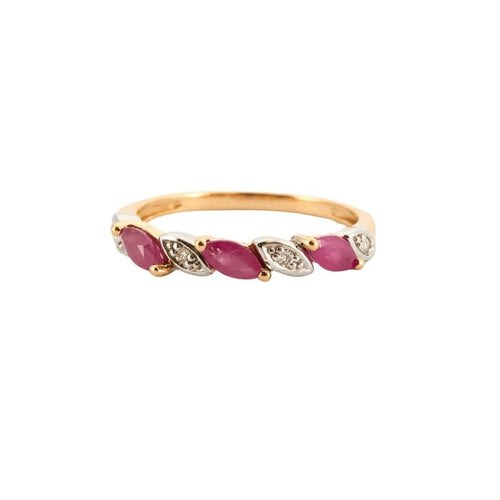 Bague 53 Bague Or jaune Rubis Diamants 58 Facettes