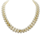 Collier Collier double rang de perles Akoya avec fermoir en or blanc et pierres 58 Facettes 2029