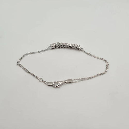 Bracelet Bracelet or blanc serti de diamants naturels 58 Facettes