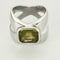 Bague 51.5 Bague moderniste en or gris et péridot 58 Facettes ALB2061