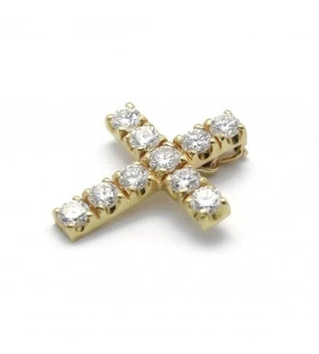 Collier Croix Or jaune & Diamants - 1,80 carats 58 Facettes 230005SP