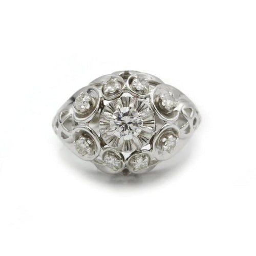 Bague 49 Bague en Or blanc, Platine & Diamants 58 Facettes 230095R