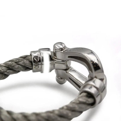 Bague 60 Bague Or & Câble Acier Force 10 - FRED 58 Facettes 250456R