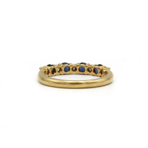 Bague 54 Demi Alliance - Or jaune, Diamants & Saphirs 58 Facettes 250326R