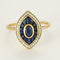 Bague 62 Bague navette en or jaune, diamants et saphirs calibrés 58 Facettes 58FC116