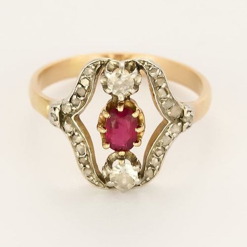 Bague 68 Bague "aigrette" en platine et or rose 58 Facettes 58FC100