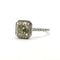 Bague 53 Bague or blanc, diamant vert, entourage diamants taille brillant 58 Facettes