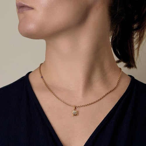 Pendentif Pendentif en or jaune 18K et diamant taille ancienne 58 Facettes 58FC114