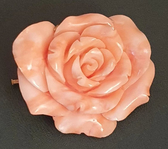 Pendentif Broche/Pendentif fleur Or jaune Corail 58 Facettes C 1485  Ree