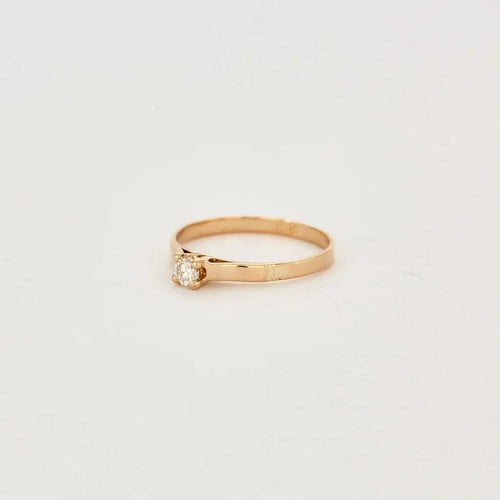 Bague 55 Bague solitaire Or jaune Diamant 58 Facettes