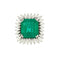 Bague 53 Bague marguerite en or blanc 18k et émeraude 13ct 58 Facettes 1972