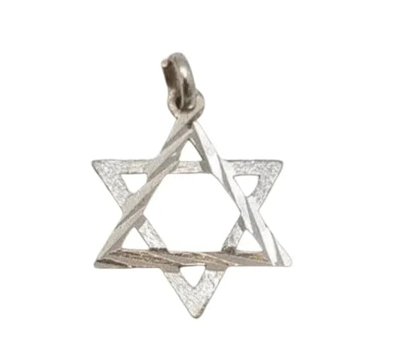 Pendentif Pendentif Étoile de David en Or blanc 58 Facettes