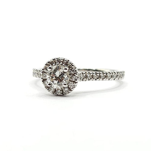 Bague 52 Bague or blanc sertie de diamants 58 Facettes
