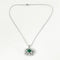 Collier Collier pendentif motif rayonnant en or blanc 18k, émeraude cabochon et diamants 58 Facettes EB5