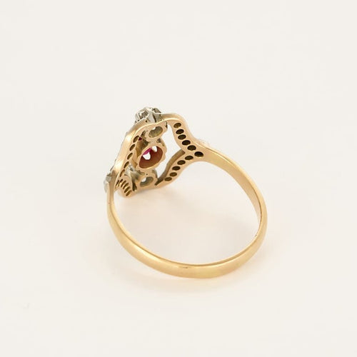 Bague 68 Bague "aigrette" en platine et or rose 58 Facettes SQU3866