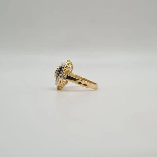 Bague 54 Bague or jaune saphirs et diamants 58 Facettes