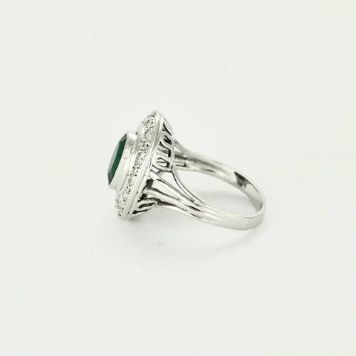 Bague 53.5 Bague or gris, émeraude et diamants 58 Facettes 58FC158