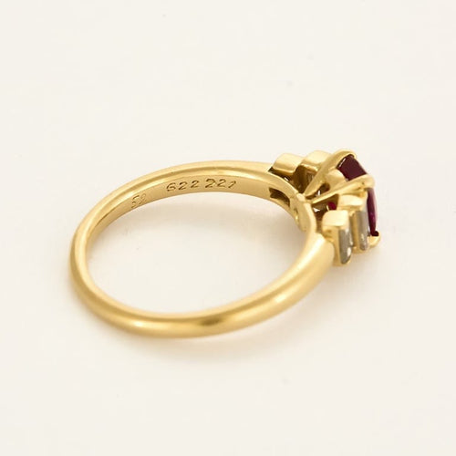 Bague 48.5 Cartier- Bague en or jaune, diamants et rubis 58 Facettes B250351