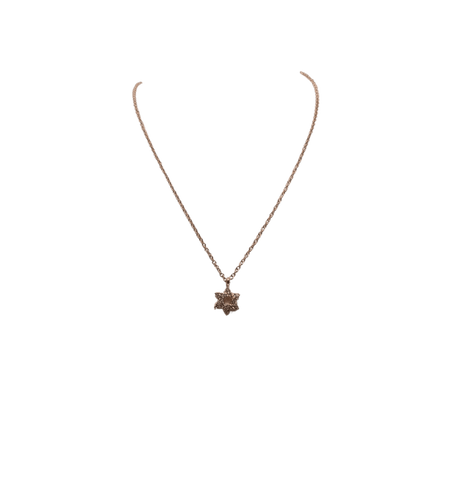 Collier Collier or rose étoile de David serti de diamants 58 Facettes