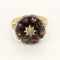 Bague 45.5 Bague or jaune, argent, diamant et tourmalines 58 Facettes DINA0345