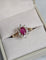 Bague 51.5 Bague marguerite rubis et diamants en or jaune 18 carats 58 Facettes 717