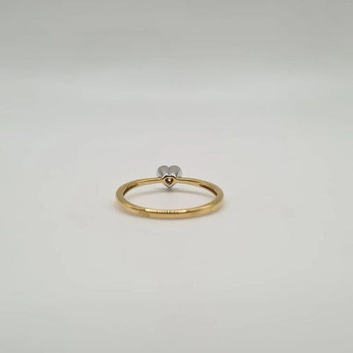 Bague 54 Solitaire or jaune & blanc 18 carats serti d’un diamant 58 Facettes