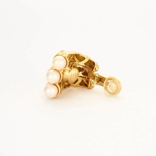 Boucles d'oreilles Boucles d’oreilles clips corne d’abondance en or jaune 18k et pierres 58 Facettes AB32