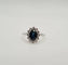 Bague 53 Bague or blanc carats sertie d'un saphir et de diamants naturels 58 Facettes