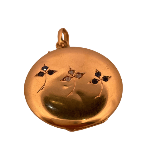 Pendentif Pendentif russe à décor floral en or jaune 18 carats 5,08 g 58 Facettes 250111