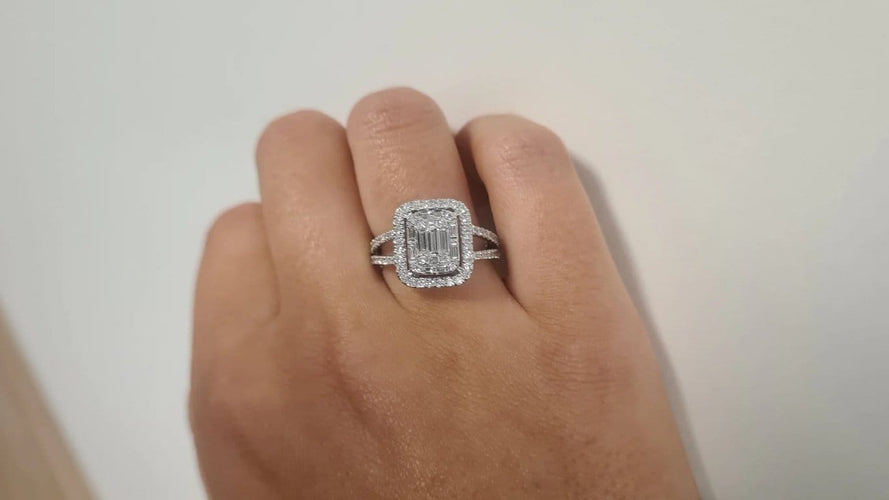Bague 53 Bague en Or blanc diamants 58 Facettes
