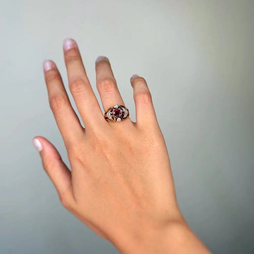 Bague 53 Bague - Or, Platine, Rubis & Diamants 58 Facettes 250238R